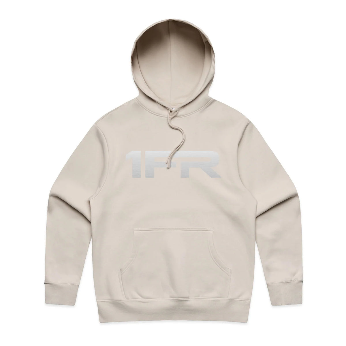 1FR Heavy Hood in Bone with minimal logo