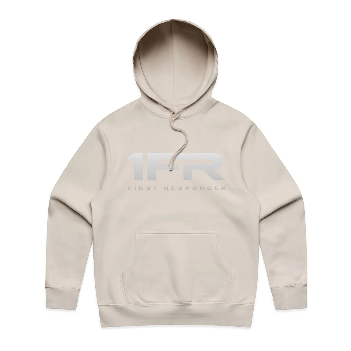 1FR Heavy Hood in Bone with full First Responder logo